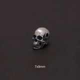 925 Sterling Silver Punk Gothic Skull Head Pendant DIY Necklace Bracelet Charms Beads Retro Hip Hop Rock Jewelry Accessories