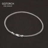 2mm 925 Sterling Silver Franco Chain Necklace & Bracelet with Lobster Clasp Men Boy Women High Polished Punk Rock Party Jewelry