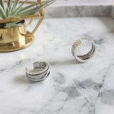 Guarantee 100% 925 Sterling Silver Rings For Women Vintage Rope Twisted Engagement Resizable Jewelry Ringen Voor Vrouwen - GQTORCH Jewelry