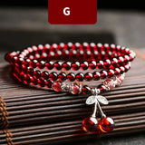 Wine Red Garnet Bracelets For Women Natural Gemstone 925 Sterling Silver Jewelry Fox Gourd Pixiu Snowflake Charm Best Gift Girls