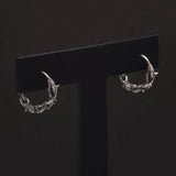 925 Sterling Silver Gothic Thorn Huggie Earrings for Men Women Punk Retro Cool Spiky Hoop Earrings Hip-hop Party Y2K Jewelry