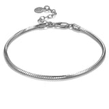 Pure 925 Sterling Silver Men's and Women's Bracelet Snake Bone Chain with Extension 4cm Adjustable Couple Minimalist Jewelry