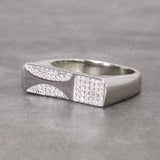 Sterling Silver Rings with Stones Micropave White Zircon Anniversary Wedding Rings Fine Jewelry