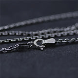 Real 925 Sterling Silver Link Chain Necklace For Men and Women 2mm Retro Vintage Thai Silver Cross Simple Necklace Chain