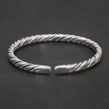999 Pure Silver Twisted Cuff Bracelet for Men Women Fashion Vintage Infinity Open Cuff Bangle Retro Party Jewelry Gifts