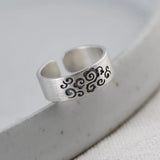 S925 silver retro Thai silver matte silver ring wholesale Xiangyun grain fettuccine ring