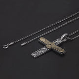 925 Sterling Silver Cross Eagle Pendant Necklace for Men Twisted Chain Gothic Vintage Punk Retro Male Jewelry Gift