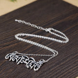 990 Sterling Silver Mantra Pendant Necklace For Women Hollow Design Six Words Tibetan Buddhist Jewelry