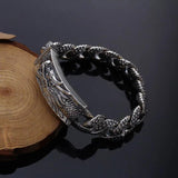 Heavy 14mm Wide 925 Sterling Silver Thai Silver Dragon Bracelet Vintage Punk Rock Jewelry For Men - GQTORCH Jewelry