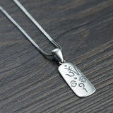 S925 Sterling Silver Vintage Tibetan OM Pendant Buddhist Wisdom Eyes Amulet Lucky Jewelry