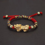 999 Pure Silver Pixiu Red Rope Bracelet for Child Pi Yao Multicolor Rope Good Luck Wealth Girl Boy Son Daughter Jewelry Gift