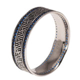 Genuine Sterling Silver 925 Turkish Rings for Men and Women with Blue Round Zircon Retro Punk Rings Fashion Silver Jewelry - GQTORCH Jewelry
