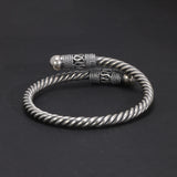 Genuine 925 Sterling Silver Vintage Handmade Twisted Woven Bangle Bracelet for Men and Women Fine Jewelry