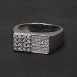 100% Sterling Silver Men Wedding Band Micro Inlaid Zircon Engagement Ring Fashion Eternity Promise Ring Luxury Designer Jewelry