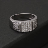 100% Sterling Silver Men Wedding Band Micro Inlaid Zircon Engagement Ring Fashion Eternity Promise Ring Luxury Designer Jewelry