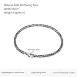 3pcs/set 925 Sterling Silver Twisted Woven Bangle Bracelet Charm Beaded Rope Adjustable Handmade Fashion Retro Male Jewelry