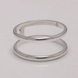 True Pure 925 Sterling Silver Double Layered Women's Plain Ring Wide Ring Minimalist Jewelry