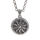 Vintage 925 Sterling Silver Apollo Amulet Sun God Pendant Necklace Punk Style Sweater Chain Fine Jewelry