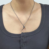 Original 925 Sterling Silver Antiqued Rose Pendant Necklace for Women Gothic Vintage Accessory Flower Jewelry Party Gift