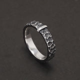 925 Sterling Silver Outlander Rings for Men Women Claire's Ring Retro Hammer Pattern Wedding Band Movie TV Show Jewelry Gift