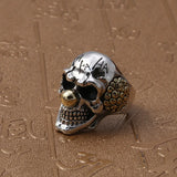 Sterling Silver 925 Clown Rings for Men Punk Skull Ring Personalized Gold Color Men Jewelry