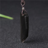 Natural Ice Gold Color Obsidian Wolf Tooth Pendant Necklace For Women And Men Sweater Rope Amulets Talismans Jewelry - GQTORCH Jewelry