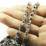 Vintage Sweater Chain Real 925 Sterling Silver Tibetan Mantra Necklace For Men Om Mani Padme Hum Carving Buddha Jewelry