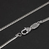 S925 Sterling Silver Vajry Pestle 3mm Whip Rope Men Necklace Punk Rock Style Cool Fashion Long Necklace - GQTORCH Jewelry