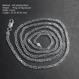 Guarantee S925 Sterling Silver 2.5mm Viking Chain Necklace Peace Pattern Handmade Necklace Retro Punk Style Jewelry