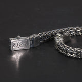 Handmade Braided Real 925 Sterling Silver Lys Punk Bracelets for Men Thai Silver Bracelet Vintage Jewelry