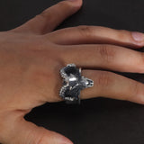 European and American Popular 999 Silver Punk Ram Head Skull Ring New Hot Selling Rock Motorcycle Men Ring