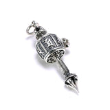 925 Sterling Silver Jewelry Prayer Wheel Mantra Pendant For Men Vajry Pestle Engraved Rotatable Tibetan Buddhist Jewelry