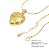 925 Sterling Silver Heart Shaped Lock Pendant with Gold Plated Open Swan Pattern Woman Necklace Snake Chain Fine Jewelry