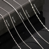 S925 Sterling Silver Necklace for Women Simple Fashion Snake Chain Elegant Female Jewelry