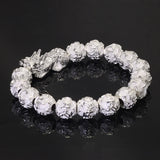 Sanskrit Six Words Engraved Buddha Bracelet OM Mala Beads Bracelets For Men And Women Mantra Prayer Buddhism Jewelry