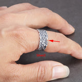 Real 925 Sterling Silver Enamel Rings for Men and Women Simple Retro-patterned Female Jewelry