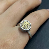 Real 925 Sterling Silver Studding Earrings Rotating Ring for Men and Women with OM Symbol Tibetan Buddhist Jewelry Suit