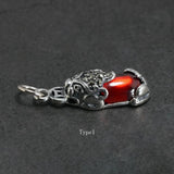 925 Sterling Silver Jewelry Pi Xiu Brave Troops Pendant For Women Inlaid Red Garnet Stone With Lucky Coin Hollow Design - GQTORCH Jewelry