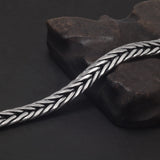 925 Sterling Silver 24cm Braided Plug Bracelet for Men Safety Buckle Bold Domineering Heavyweight Cool Punk Handmade Jewelry