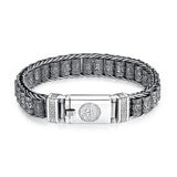 Real 925 Sterling Silver Roller Bracelet Men Six True Words Vintage Punk Hand-woven Rotatable Prayer Wheel Mantra Link Chain - GQTORCH Jewelry