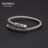 Genuine 925 Sterling Silver Vintage Handmade Twisted Woven Bangle Bracelet for Men and Women Fine Jewelry