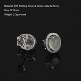 Clearance Sale 925 Sterling Silver Gemstone Earrings for Women Elegant Fashion Rose Gold Plated Topaz Jade Agate Zircon Earrings