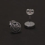 7mm 925 Sterling Silver Retro Viking Dragon Stud Earrings Men Women Round Shaped Vintage Punk Biker Jewelry Gift Hypoallergenic