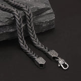 6mm Solid 925 Sterling Silver Foxtail Necklace for Men Handmade Braided Chain Retro Antiqued Fashion Jewelry Accessories