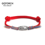 925 Sterling Silver Braid Bracelet with Celestial Bead Talisman, Women's Adjustable Colorful Bracelet for Men and Women