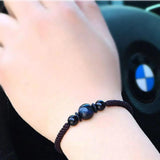 Blue Tiger Eyes Natural Stone Bead Bracelet 3 Colors Red String Braiding Couple Bracelets for Men Women Adjustable Length - GQTORCH Jewelry
