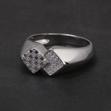100% Sterling Silver Men Wedding Band Micro Inlaid Zircon Engagement Ring Fashion Eternity Promise Ring Luxury Designer Jewelry