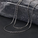S925 Sterling Silver Bamboo Chain Necklace for Men Women 1.2mm Basic Niche Link Chain Necklace Simple Retro Fashion Jewelry