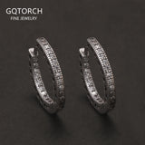 18mm 925 Sterling Silver Micro Inlaid Zircon Hoop Earrings for Men Women Huggie Vintage Hip Hop Ear Jewelry Hypoallergenic