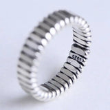 Genuine 925 Sterling Silver Couple Rings For Lovers Women And Men Simple Braided Personalized Elegant Jewelry Ring - GQTORCH Jewelry
